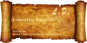 Lukovits Daniló névjegykártya